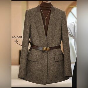 Women’s Brown Retro Plaid Blazer size 12